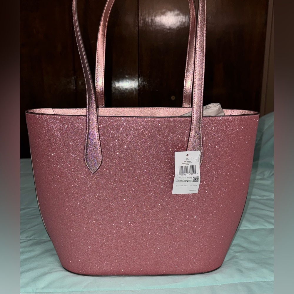 NWT Kate Spade Pink Glitter Tote Bag - Picture 6 of 7